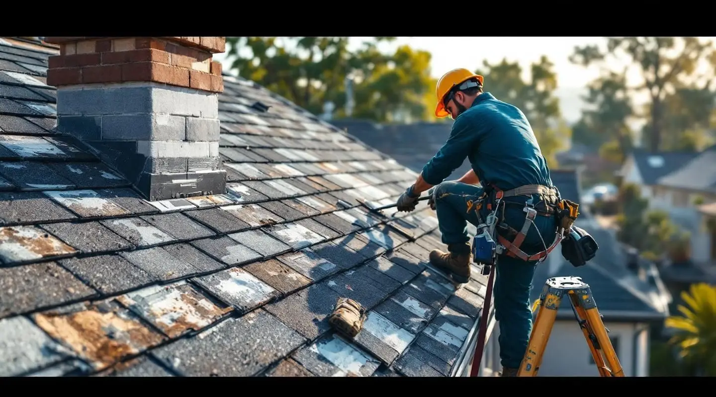 Professional roofing crew installing architectural composition shingles on a commercial property in Henderson.